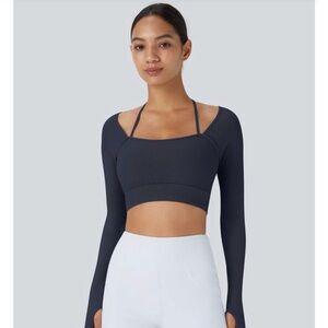 Brand new with tags Halara navy crop top